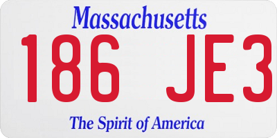 MA license plate 186JE3