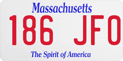 MA license plate 186JF0