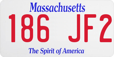 MA license plate 186JF2