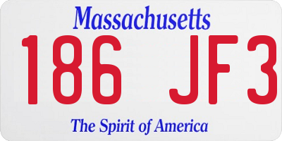 MA license plate 186JF3