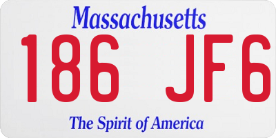 MA license plate 186JF6