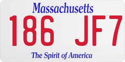 MA license plate 186JF7