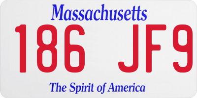 MA license plate 186JF9