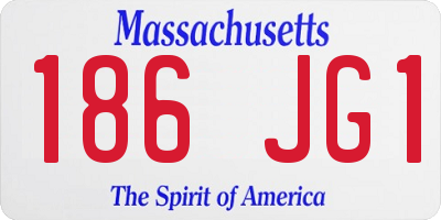 MA license plate 186JG1