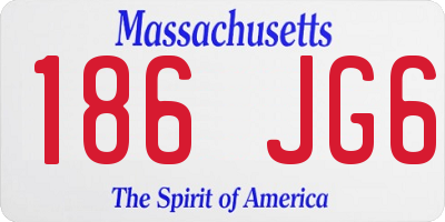 MA license plate 186JG6
