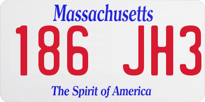 MA license plate 186JH3