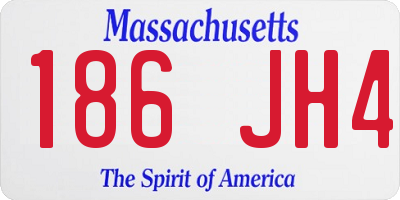 MA license plate 186JH4
