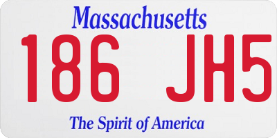 MA license plate 186JH5