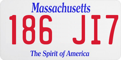 MA license plate 186JI7
