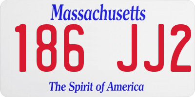MA license plate 186JJ2
