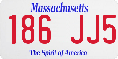 MA license plate 186JJ5