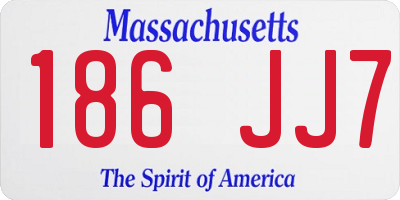 MA license plate 186JJ7