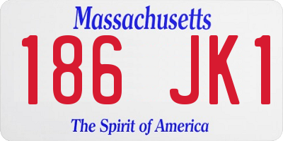 MA license plate 186JK1
