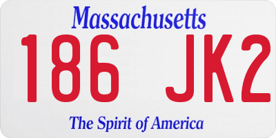 MA license plate 186JK2