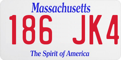 MA license plate 186JK4