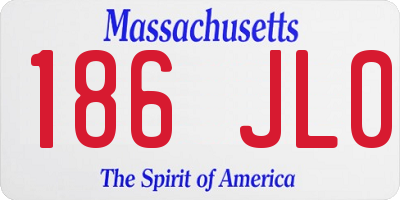 MA license plate 186JL0