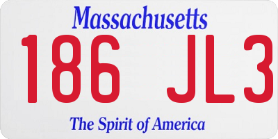 MA license plate 186JL3