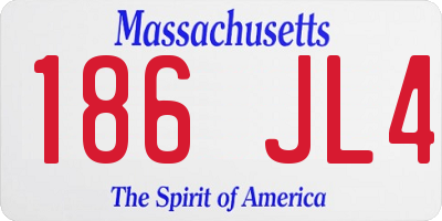 MA license plate 186JL4