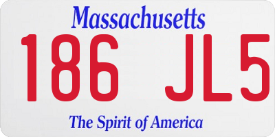 MA license plate 186JL5