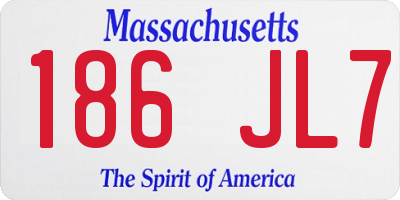 MA license plate 186JL7