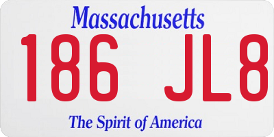 MA license plate 186JL8