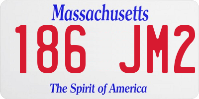MA license plate 186JM2