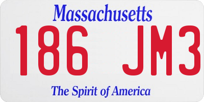 MA license plate 186JM3