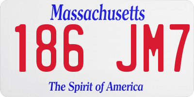 MA license plate 186JM7