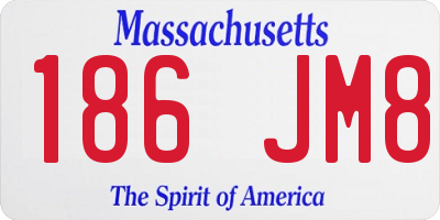 MA license plate 186JM8