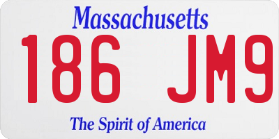 MA license plate 186JM9