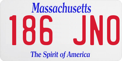 MA license plate 186JN0