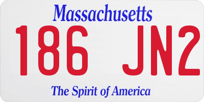 MA license plate 186JN2