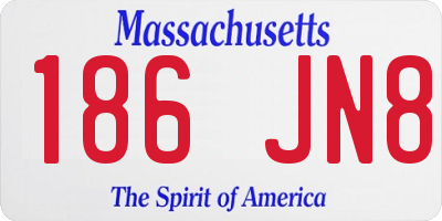 MA license plate 186JN8