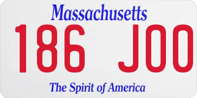 MA license plate 186JO0