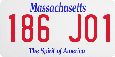MA license plate 186JO1