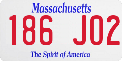 MA license plate 186JO2