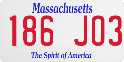 MA license plate 186JO3