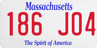 MA license plate 186JO4