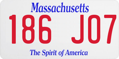 MA license plate 186JO7