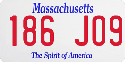 MA license plate 186JO9