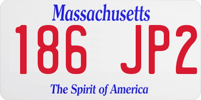 MA license plate 186JP2
