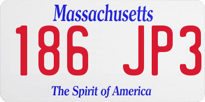 MA license plate 186JP3
