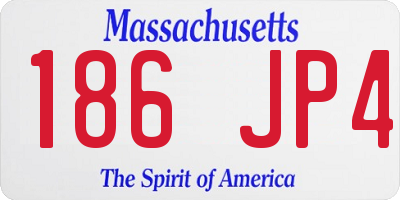 MA license plate 186JP4