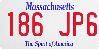 MA license plate 186JP6