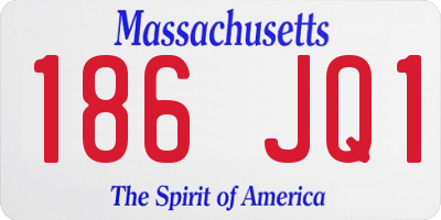 MA license plate 186JQ1