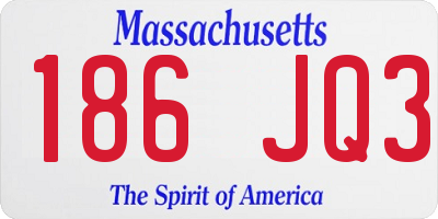 MA license plate 186JQ3