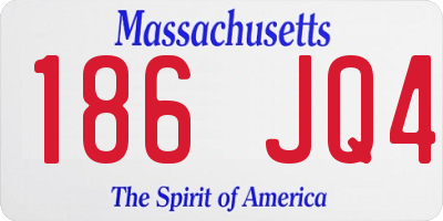 MA license plate 186JQ4