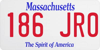 MA license plate 186JR0