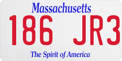 MA license plate 186JR3