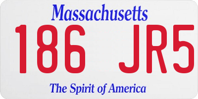 MA license plate 186JR5